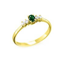 Anello Sartorello Gioielli Donna in Oro giallo Smeraldo 0.38 Ct AN-2660-16-2-13-S-OV-N-G-SI - AN-2660-16-2-13-S-OV-N-G-SI